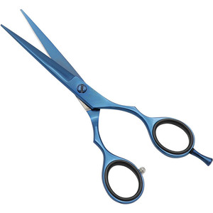 Tijeras profesionales para el cabello, color azul, hoja afilada de acero inoxidable, mango largo, tijeras planas para diestros, para peluquería - Product Image 2