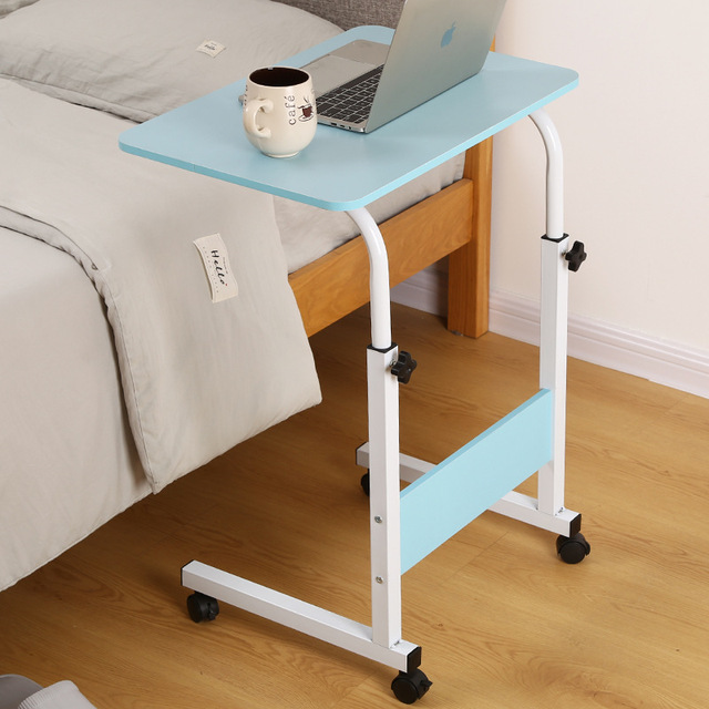 Modern Simple Wooden Metal Computer Desk Adjustable Height Laptop Table for Student/Office Foldable Design for Bedroom/Home Use
