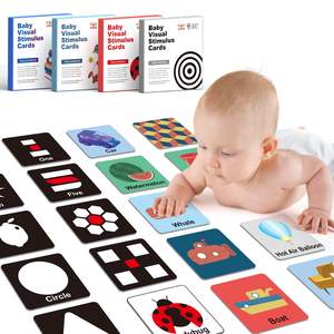 Conjunto de tarjetas para el desarrollo sensorial, 3-6 <span class=keywords><strong>meses</strong></span>, color blanco y negro, para bebé, estimulación Visual, tarjetas Flash educativas para niños - Product Image 4
