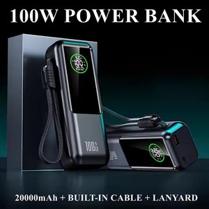 Nouvelle <span class=keywords><strong>Batterie</strong></span> <span class=keywords><strong>Externe</strong></span> 20000 mAh pour Ordinateur <span class=keywords><strong>Portable</strong></span> PD 100W, Recharge Ultra Rapide <span class=keywords><strong>avec</strong></span> Indicateur LED et Câble USB Intégré - Product Image 5