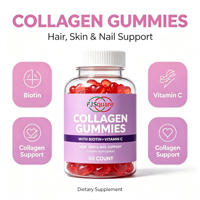 Compléments alimentaires de haute qualité favorisant la croissance des cheveux et des ongles, la santé de la peau, gommes au collagène avec biotine + vitamine C