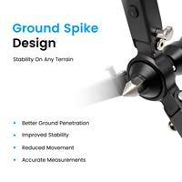 Mini trépied compact en alliage d'aluminium, anti-corrosion, léger, support stabilisateur laser RTK pour la topographie d'ingénierie