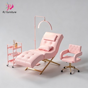 Modern Luxury pink Gold Beauty Salon Furniture Facial Spa Bed Adjustable Reclining Eyebrow Lash Bed for Sale - Product Image 5