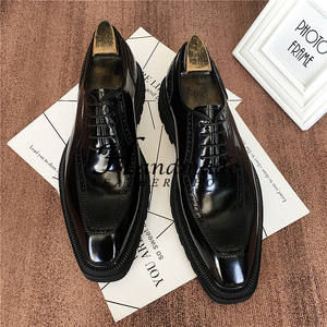 Chaussures en cuir décontractées - cuir véritable pour homme, finition peinture nacrée haut de gamme, chaussures de mariage pour le marié - Product Image 5