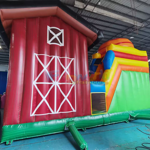 Chateau gonflable big red barn bouncy <b>castle</b> with slide commercial inflatable farm <b>bounce</b> house combo - Product Image 5