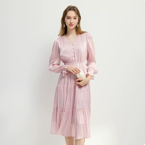 Faldas elegantes para mujer al por mayor: ¡Nueva colección! Vestido de moda para mujer, falda de satén con tirantes, corte A, cintura elástica, cuello en V. - Product Image 2
