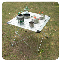 Table de camping pliante carrée légère 52x52x46cm, table portable en aluminium pour barbecue en plein air, pique-nique et glamping