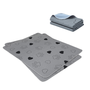 Tapis lavables pour chien <span class=keywords><strong>Feandrea</strong></span>, réutilisables, absorbants, 152x122cm, lot de 2 XXL, imperméables, antidérapants, haute absorption, motif cœur imprimé sur les pattes - Product Image 2