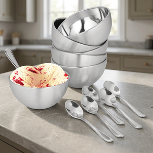 Ensemble de 12 tasses à glace Premium, bols de service de haute qualité à bas prix au prix de gros en acier inoxydable - Product Image 3