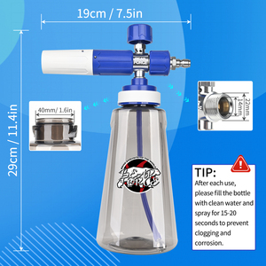Lanza de Espuma de Nieve de Aluminio, Cañón de Espuma de Conexión Rápida de 1/4'', Pistola Espumadora de Alta Presión - Product Image 3