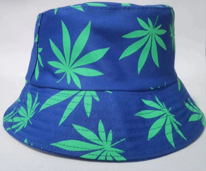 Cappello da Pescatore Reversibile Personalizzato con Stampa Foglia di Marijuana Verde, Moda Femminile per Strada e Hip Hop - Product Image 6