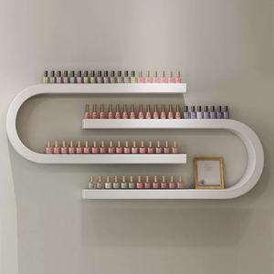 Zxm Nail Salon <b>Shelf</b> Wall Hanging Mental Storage <b>Shelf</b> <b>Gold</b> Nail Polish Display Rack - Product Image 6