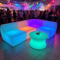 Meubles de bar en dropshipping, canapés de boîte de nuit KTV, canapé de club LED RGB en PE, tabourets de bar, mobilier de salon VIP pour chicha