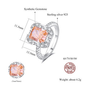 CZCITY Labor-gezüchteter Edelstein Zirkon Mädchen Bling Versprechen 925 Sterling Silber Hochkarätiger Diamantring - Product Image 2