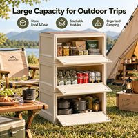 Boîte de rangement pliable et empilable pour le camping, grande capacité, boîte extérieure, organisateur de cuisine de camping, rangement pour coffre de voiture