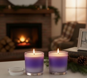 Quiet Luxury Blue Soft <b>Scented</b> Glass Jar <b>Candles</b> Premium Soy Wax Eco-Friendly Slow Burning Home Decor Handmade <b>Christmas</b> Diwali - Product Image 2