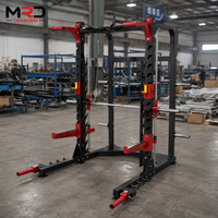 Máquina Smith Multifuncional Más Vendida, Rack de Sentadillas Libre, Rack de Entrenamiento Comercial de Acero con Carga de Placas, Enfoque en Tríceps, 5 Años de Garantía