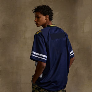 Prix de gros, poids lourd, 100% coton tricoté, surdimensionné, logo personnalisé de luxe, sérigraphie, vintage, football - Product Image 6