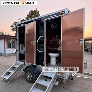 Australian Standard Luxury <strong>Portable</strong> <strong>Toilet</strong> Trailer 2 Door 2 Stalls Customized Color for Outdoor Use Mobile Restroom - Product Image 3