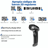 BWHS-27 Novedad 2025 Escáner de Código de Barras y QR 2D Inalámbrico 2.4G + Bluetooth de Alto Rendimiento con Alcance de 70 Metros