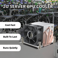 Refroidisseur de processeur de serveur 2U haute performance, 4 caloducs en cuivre, ventilateur PWM à double roulement à billes de 60 mm, Intel LGA 1700/2011 pour AM4, rapide 2,4 W