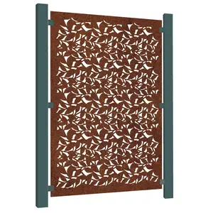 paslı metal kafes Suppliers-Coten pas dekoratif bahçe çitleri ekran panelleri bitki/hayvan/sanat desen eskrim, kafes
