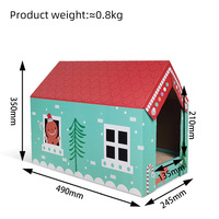 ICLE-Gratte-chat de maison de Noël en carton personnalisé de haute qualité avec griffoir