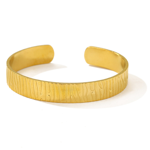 2025 Luxury 18K Gold Plated Chunky Cuff Bracelet New Men's  Luxury Stainless Steel Cuff Bracelet Men Women Fashion Jewelry