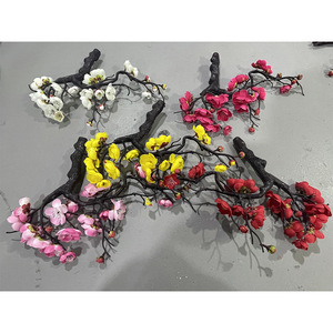 Yixuan Artificial Plum Blossom Bonsai Mixed Color <b>Silk</b> <b>Flowers</b> Handmade Wedding Decorations - Product Image 1