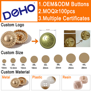 Bottoni Personalizzati con Logo Inciso, in Lega di Zinco e Ottone, 20mm-25mm, Stile Vintage con Perla, Bottoni Dorati per Abiti - Product Image 4