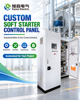 Panneau de commande de démarreur progressif personnalisé avec PLC HMI pour le démarrage de deux moteurs de ventilateur industriels de 37 kW et le contrôle automatique de la ventilation