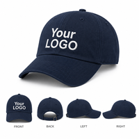 Gorras de Papá Bordadas Personalizadas al por Mayor OEM, Unisex, de 5 Paneles, Tela Ajustable, Premium, Sin Estructura, Lavadas