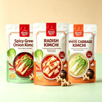 Sachet Doypack Personnalisé en Feuille d'Aluminium avec Valve de Dégazage Unidirectionnelle, Fermeture Zip Refermable, Anti-fuite, Anti-odeur, Qualité Alimentaire, pour Kimchi et Cornichons