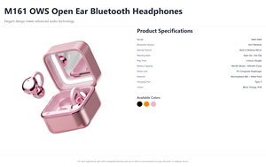 GULU M161 Miroir de maquillage créatif Écouteurs TWS Électroplaqués <span class=keywords><strong>Casque</strong></span> sans fil sportif Écouteurs à conduction aérienne - Product Image 5