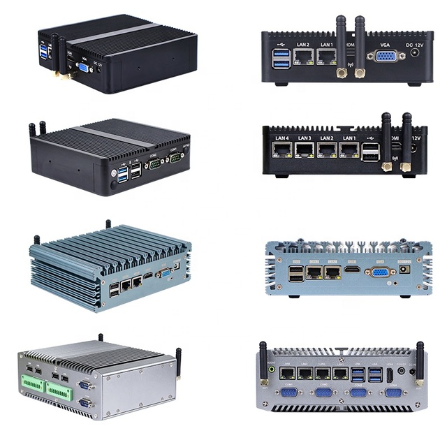 J6412 J4125 J1800 J1900 N2840 CPU Fanless Industrial Mini Box Pcs New 4G 64GB Quadcore Processor Industrial Computer