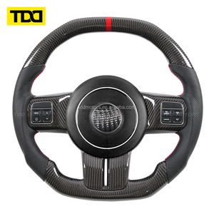 Volant en fibre de carbone véritable TDD adapté à la Jeep Wrangler 2011-2017, fond plat, 3 Runner Sport - Product Image 1