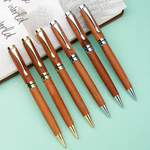 Spot brass metal wooden pens customizable rotating unisex pens for business promotional gifts for men