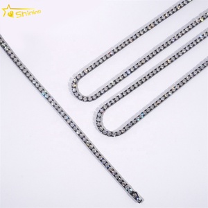 Chaîne et bracelet tennis en acier inoxydable <span class=keywords><strong>316L</strong></span> de luxe Hip Hop personnalisé avec moissanite noire de 5 mm, <span class=keywords><strong>prix</strong></span> de gros - Product Image 6