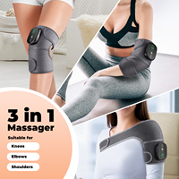 Masseur de genou électrique sans fil 3-en-1 avec vibration et ceinture de massage des pieds 3-en-1 pour coudes et épaules
