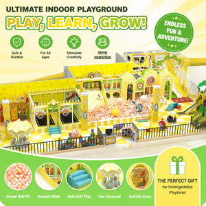 Heavy Duty <b>Indoor</b> Playground with <b>Slide</b> Climbing Net for Church Youth Center Business - Product Image 1