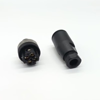 Conector M12 de montaje en campo, 4/8 pines, código A, macho, recto, carcasa de plástico, terminador, IP67, conector robusto, PG7, PG9