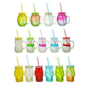 मल्टी फंक्शनल होटल की छुट्टियों में हैंडल ढक्कन के पुआल पशु आकार ठंडे पेय कांच के साथ ग्लास जार का उपयोग करते हैं। - Product Image 4