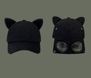 Gli occhiali da sole con personalità del cappello da pilota possono essere indossati cappellino da Baseball anteriore e posteriore con orecchio di gatto - Product Image 3