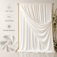 Rideau de fond de scène de mariage en polyester extensible 3D personnalisé, draperies en soie de lait douce pour la décoration de scène d'événements, de cérémonies et de fêtes