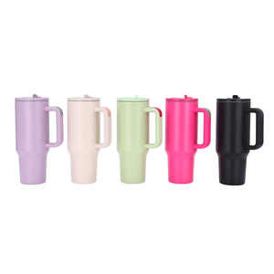 Nouvelle tasse de voyage isotherme sous vide anti-fuite de 30 oz et 40 oz avec poignée et couvercle pour le camping, modèle 2025 - Product Image 4