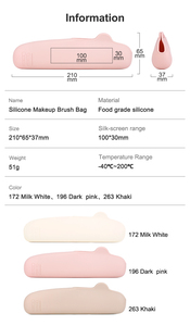 Pochette cosmétique de qualité alimentaire, étui de voyage imperméable en silicone pour pinceaux de maquillage, sac pour pinceaux de maquillage - Product Image 6