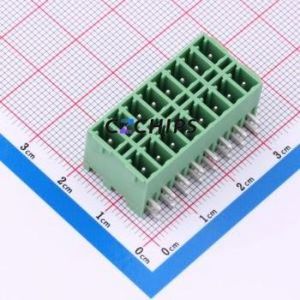 DB2ERHB-3.81-2*8P-GN Plug-in Terminal Block Bent Lead Through Hole,P=3.81mm Board-to-Board / Socket - Closed 2x8P 3.81mm Green - Product Image 1