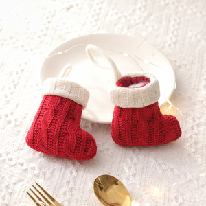 Décorations de Noël personnalisées 2025, chaussettes de Noël brodées de luxe, décorations de chaussettes de Noël en tricot - Product Image 5
