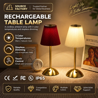 Lampe de table LED moderne en métal rechargeable, best-seller, avec chargement USB pour chambre à coucher, chevet, restaurant, lumière d'ambiance décorative