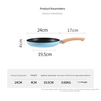 Wajan Penggorengan Logam Anti Lengket 24cm, Gagang Bakelite Tahan Panas, Mudah Dibersihkan, Multifungsi, Alas Berlapis, Untuk Memasak di Rumah dengan Kompor Gas